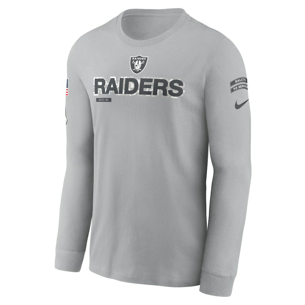Nike Las Vegas Raiders 2024 Salute To Service Long Sleeve T-Shirt Gray
