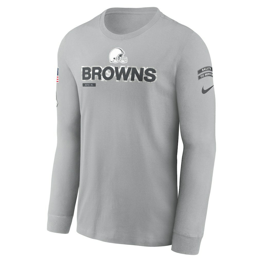 Nike Cleveland Browns 2024 Salute To Service Long Sleeve T-Shirt Gray