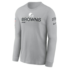 Nike Cleveland Browns 2024 Salute To Service Long Sleeve T-Shirt Gray