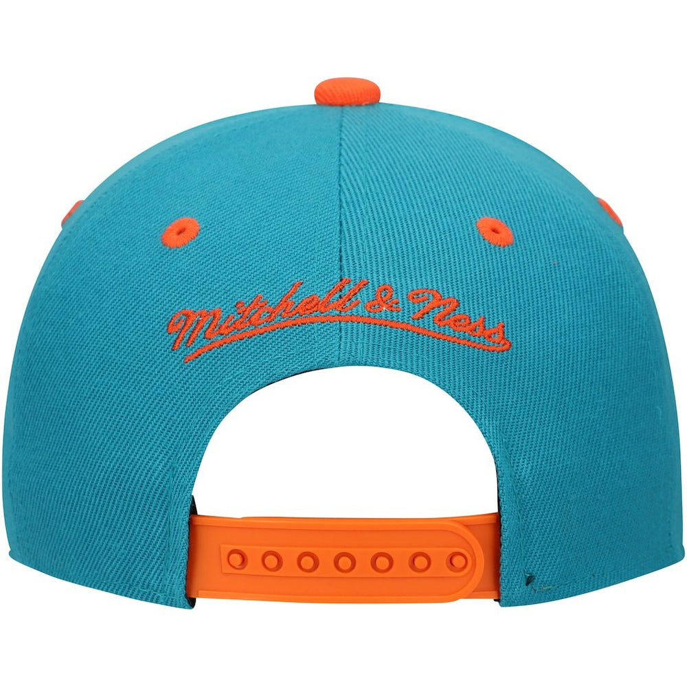 Mitchell & Ness Miami Dolphins Youth All In 2.0 Adjustable Hat Aqua