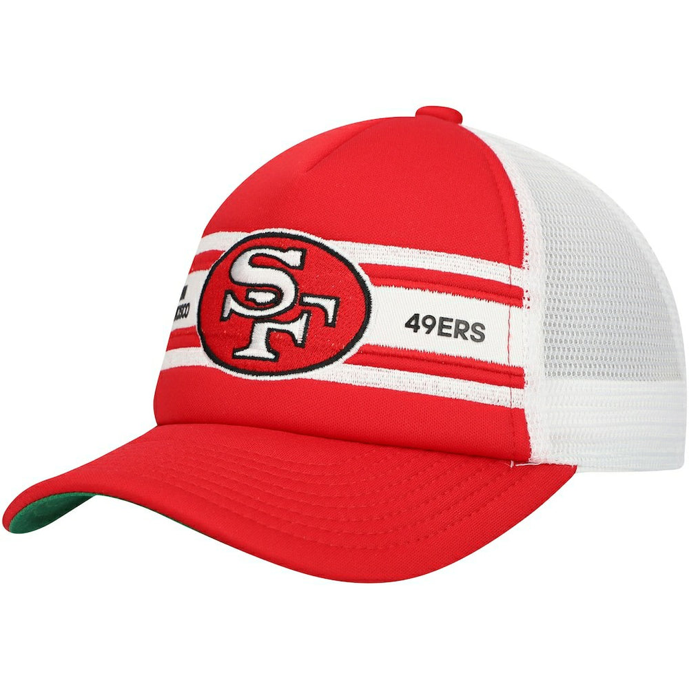 Mitchell & Ness San Francisco 49ers Youth Stripe Trucker Adjustable Hat Scarlet
