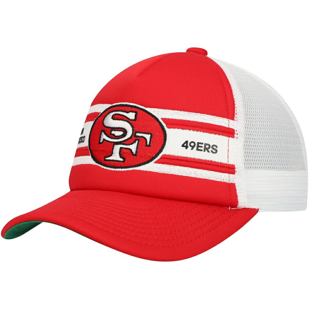 Mitchell & Ness San Francisco 49ers Youth Stripe Trucker Adjustable Hat Scarlet