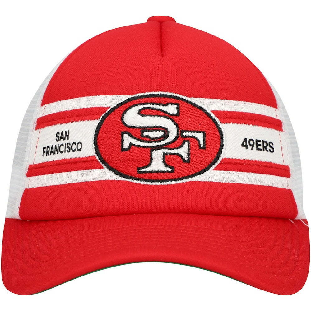 Mitchell & Ness San Francisco 49ers Youth Stripe Trucker Adjustable Hat Scarlet