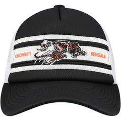 Mitchell & Ness Cincinnati Bengals Youth Stripe Trucker Adjustable Hat Black