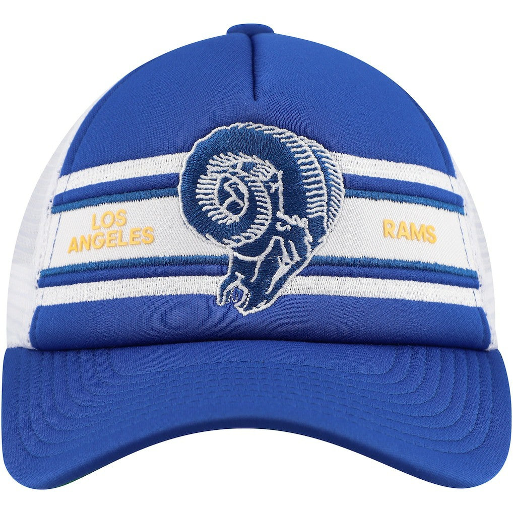 Mitchell & Ness Los Angeles Rams Youth Stripe Trucker Adjustable Hat Royal