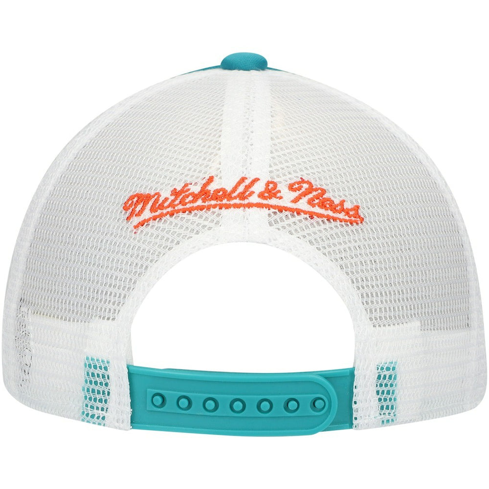 Mitchell & Ness Miami Dolphins Youth Stripe Trucker Adjustable Hat Aqua