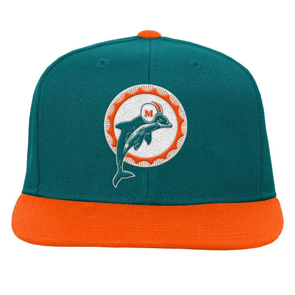 Mitchell & Ness Miami Dolphins Youth Team Two-Tone Snapback Hat Aqua