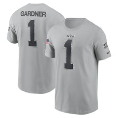 Nike Ahmad Sauce Gardner New York Jets 2024 Salute To Service Name & Number T-Shirt Gray