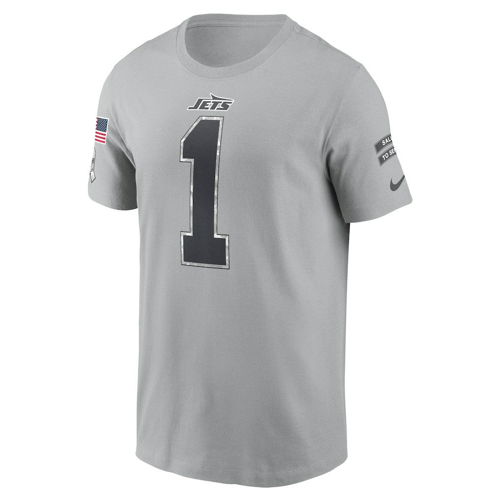 Nike Ahmad Sauce Gardner New York Jets 2024 Salute To Service Name & Number T-Shirt Gray