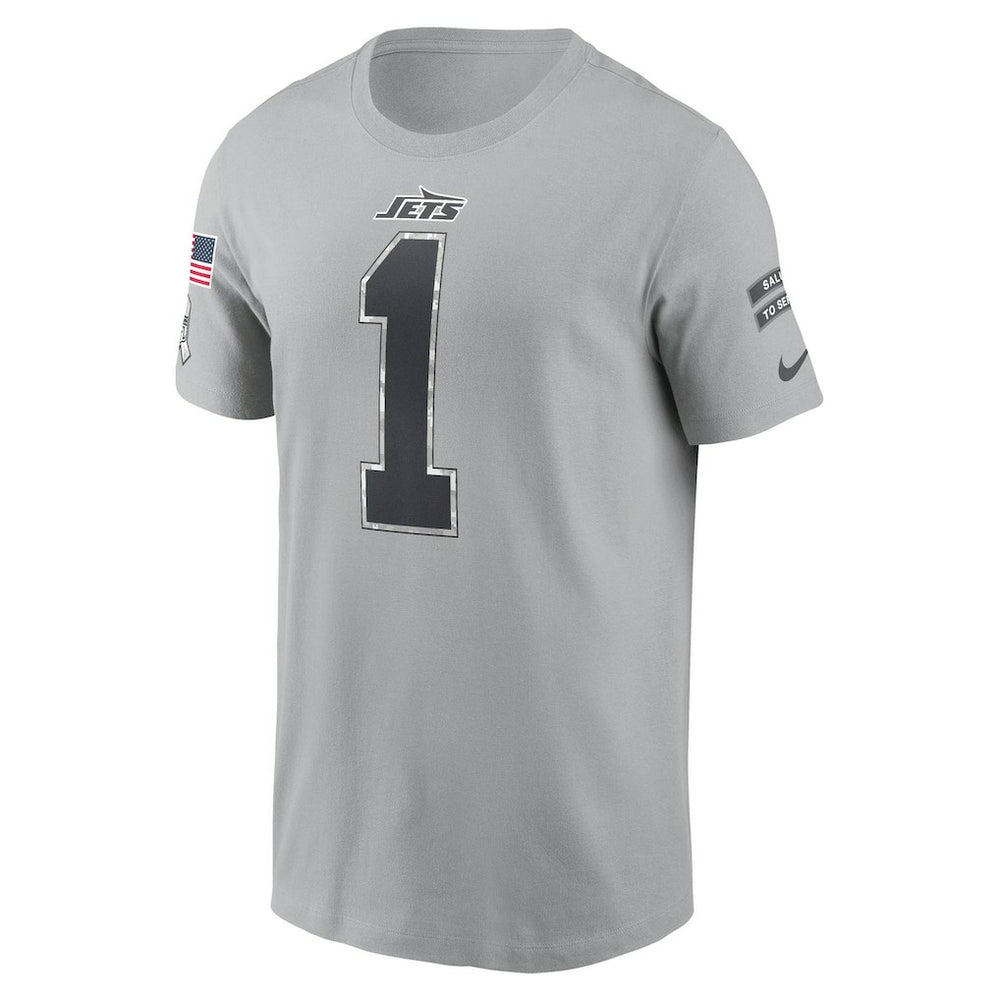 Nike Ahmad Sauce Gardner New York Jets 2024 Salute To Service Name & Number T-Shirt Gray