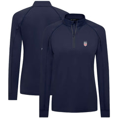 USWNT Levelwear Women's Kinetic Insignia Quarter-Zip Pullover Navy