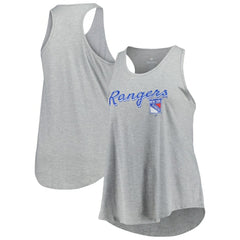 New York Rangers Fanatics Women's Plus Size Racerback Tank Top - Heather Gray - NHL 201173335