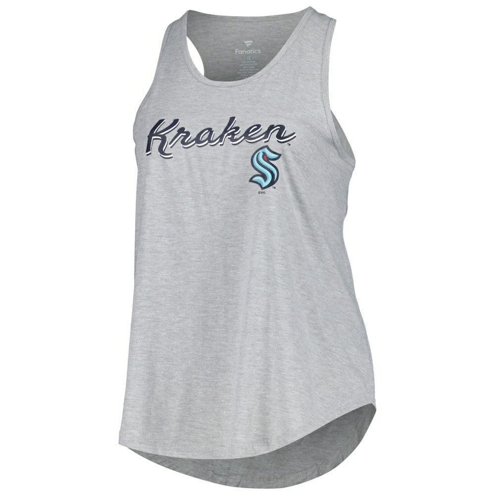 Seattle Kraken Fanatics Women's Plus Size Racerback Tank Top - Heather Gray - NHL 201173336