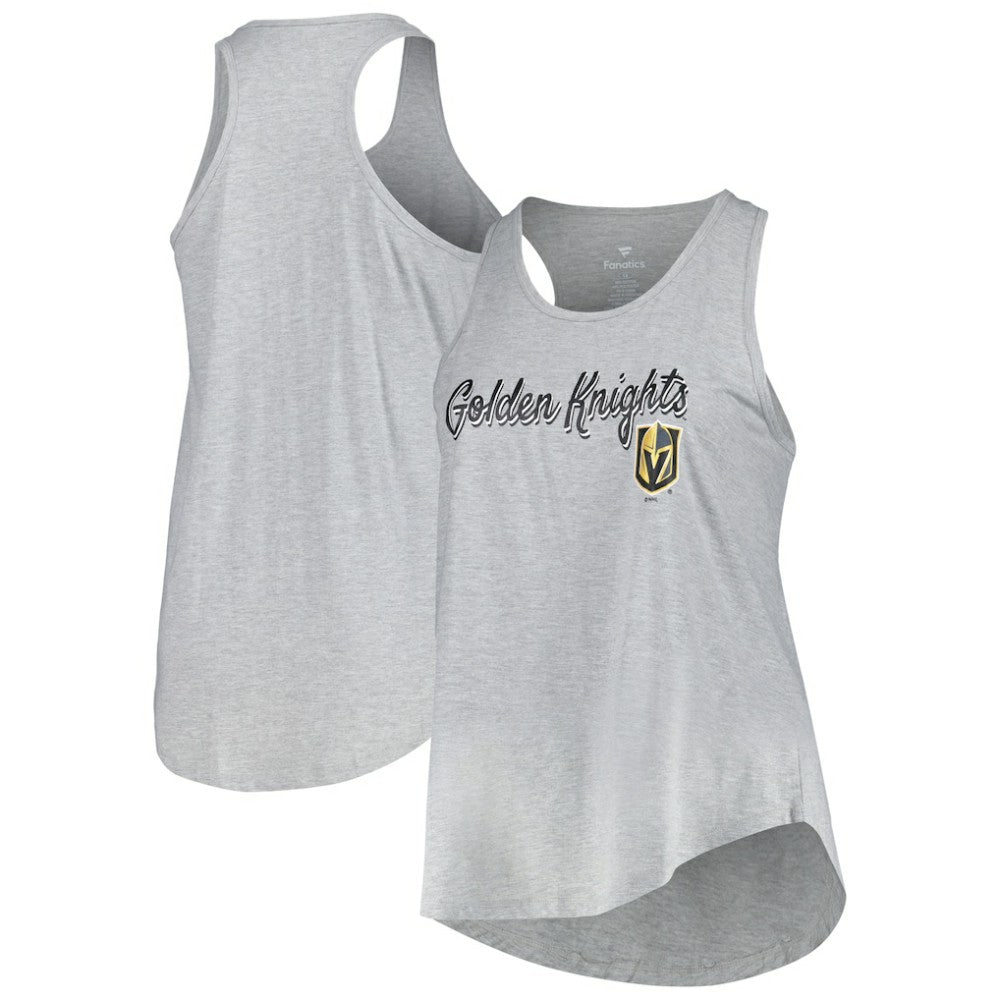 Vegas Golden Knights Fanatics Women's Plus Size Racerback Tank Top - Heather Gray - NHL 201173338