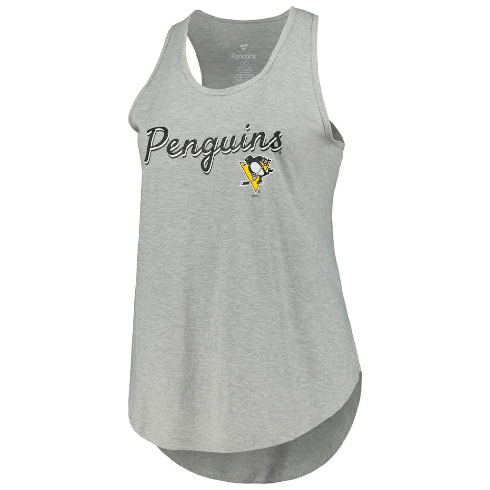 Pittsburgh Penguins Fanatics Women's Plus Size Racerback Tank Top - Heather Gray - NHL 201173340