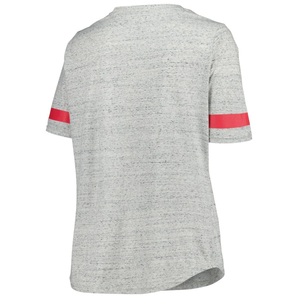 New Jersey Devils Fanatics Women's Plus Size Lace-Up T-Shirt - Heather Gray - NHL 201173346