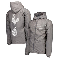Tottenham Hotspur Home Match Hoodie Full-Zip Windbreaker Jacket Gray