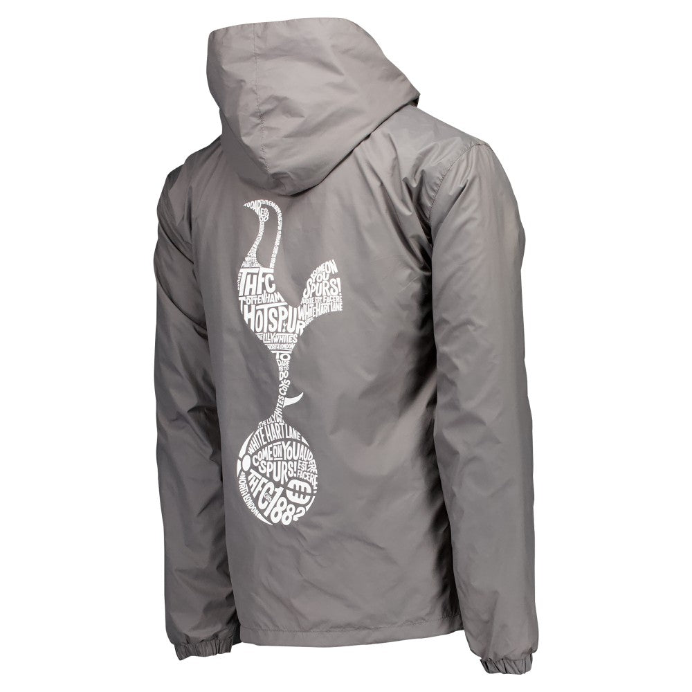 Tottenham Hotspur Home Match Hoodie Full-Zip Windbreaker Jacket Gray