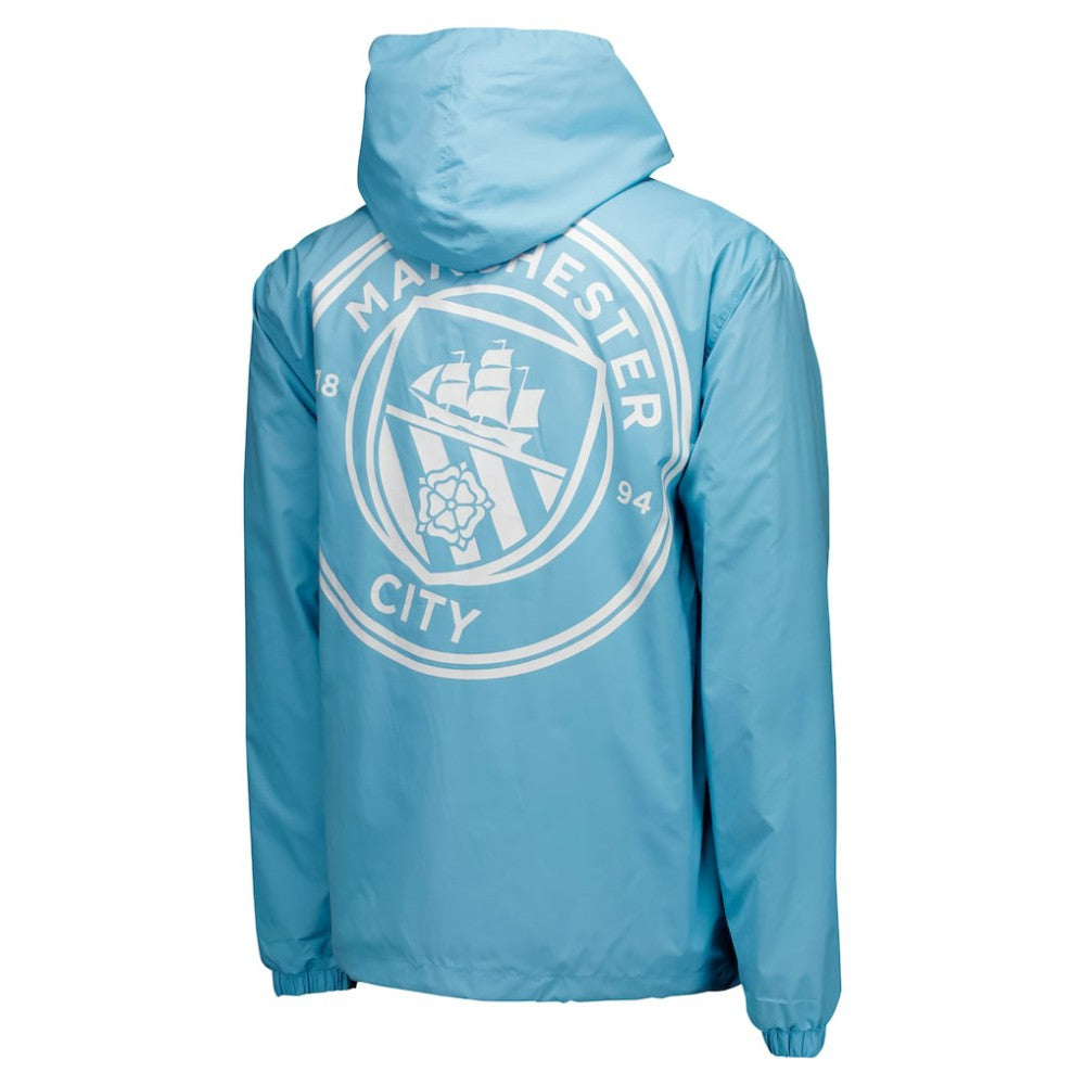 Manchester City Home Match Hoodie Full-Zip Windbreaker Jacket Light Blue