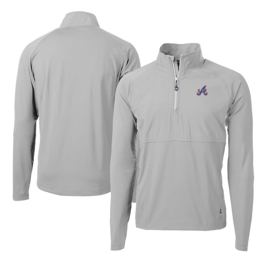 Atlanta Braves Cutter & Buck City Connect Adapt Eco Knit Hybrid Recycled Quarter-Zip Pullover Top - Gray - MLB Online