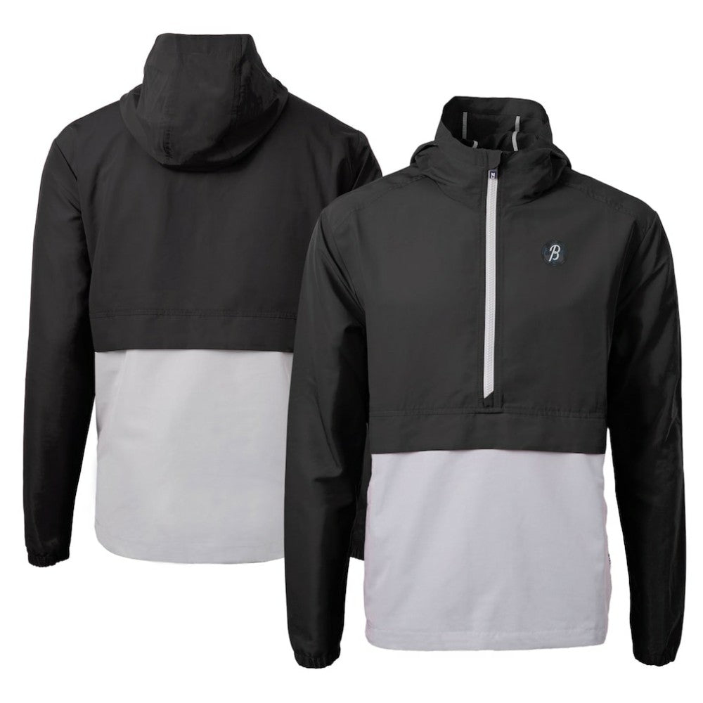 Baltimore Orioles Cutter & Buck City Connect Charter Eco Recycled Half-Zip Anorak Jacket - Black/Gray - MLB Lifestyle