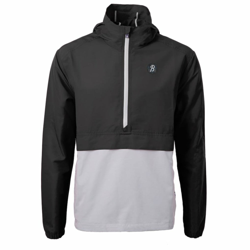 Baltimore Orioles Cutter & Buck City Connect Charter Eco Recycled Half-Zip Anorak Jacket - Black/Gray - MLB Lifestyle