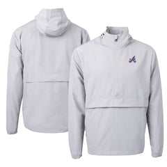Atlanta Braves Cutter & Buck City Connect Charter Eco Recycled Half-Zip Anorak Jacket - Gray - MLB Lifestyle