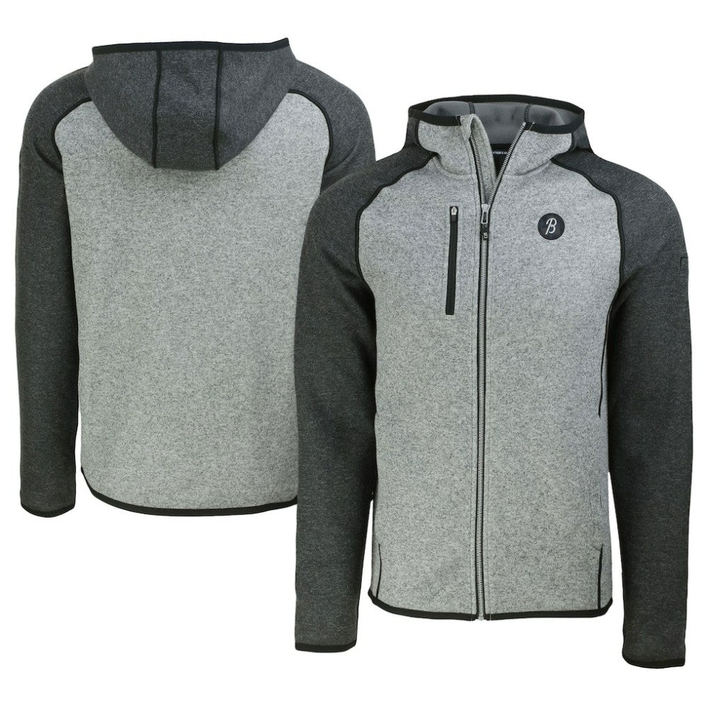 Baltimore Orioles Cutter & Buck City Connect Mainsail Full-Zip Hoodie - Heather Gray/Heather Charcoal - MLB on Sale