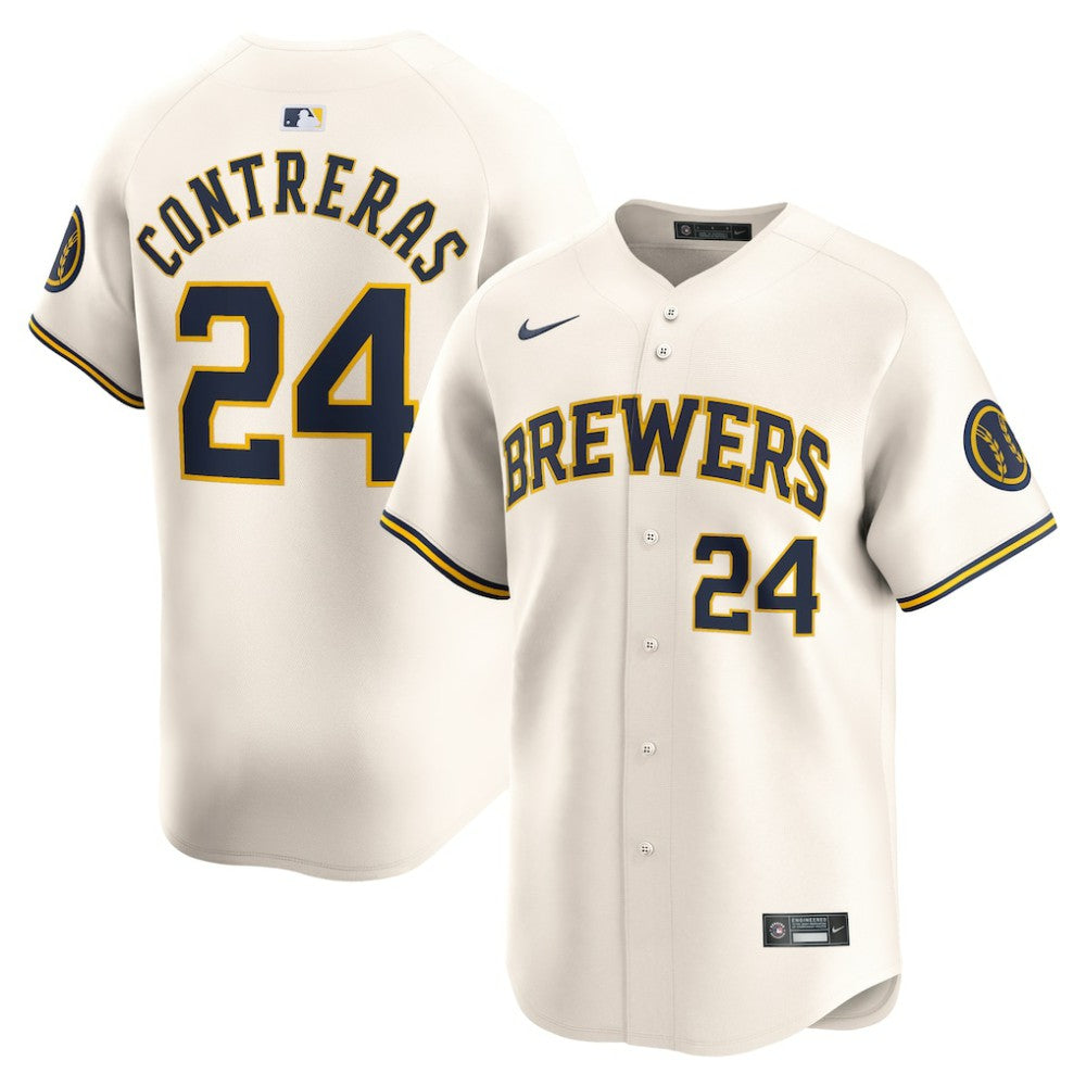 William Contreras Milwaukee Brewers Nike Home Limited Player Jersey - Cream - Nike Discount