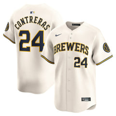 William Contreras Milwaukee Brewers Nike Home Limited Player Jersey - Cream - Nike Discount