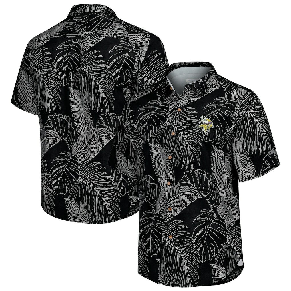 Minnesota Vikings Sport Vine Line Button-Down Shirt Black