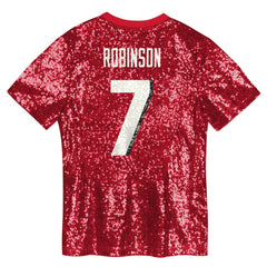 Bijan Robinson Atlanta Falcons Girls Youth Sequin V-Neck Fashion Jersey Red