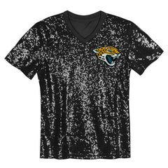 Trevor Lawrence Jacksonville Jaguars Girls Youth Sequin V-Neck Fashion Jersey Black