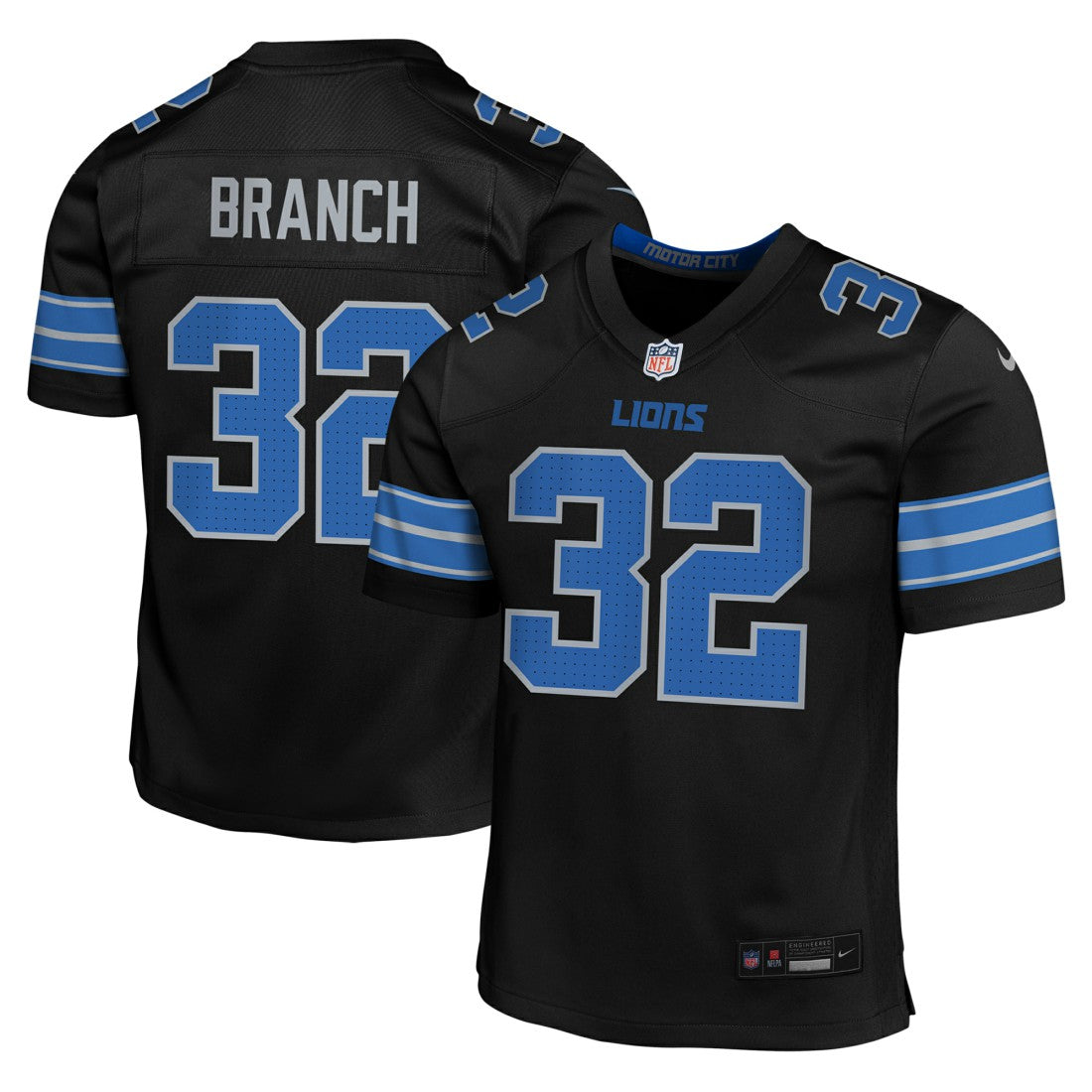 Nike Brian Branch Detroit Lions Youth Game Jersey Black