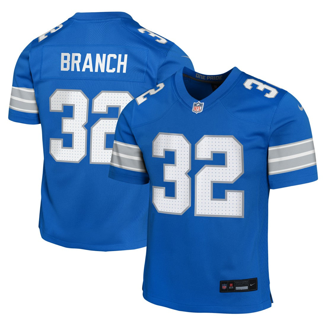 Nike Brian Branch Detroit Lions Youth Game Jersey Blue