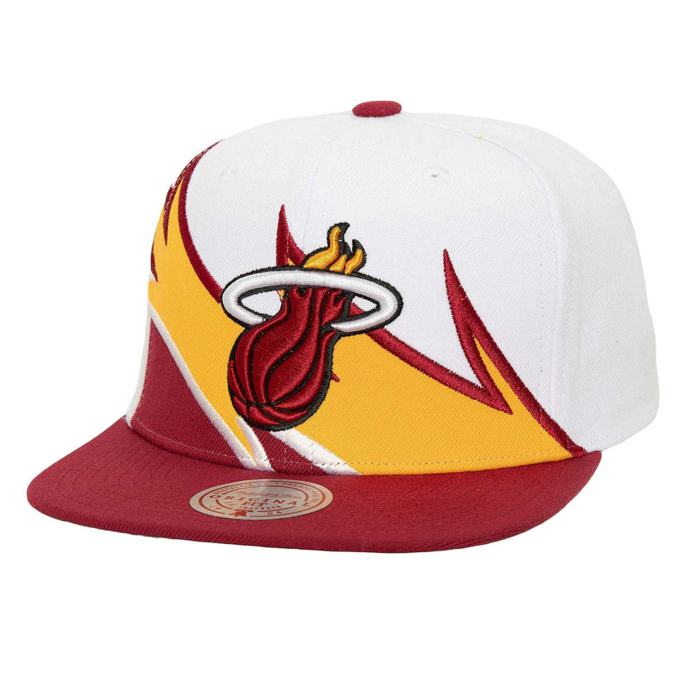 Miami Heat Waverunner Snapback Hat White/Red | Mitchell & Ness