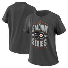 Philadelphia Flyers WEAR by Erin Andrews Women's 2024 NHL Stadium Series Boyfriend T-Shirt - Charcoal - NHL 201180927