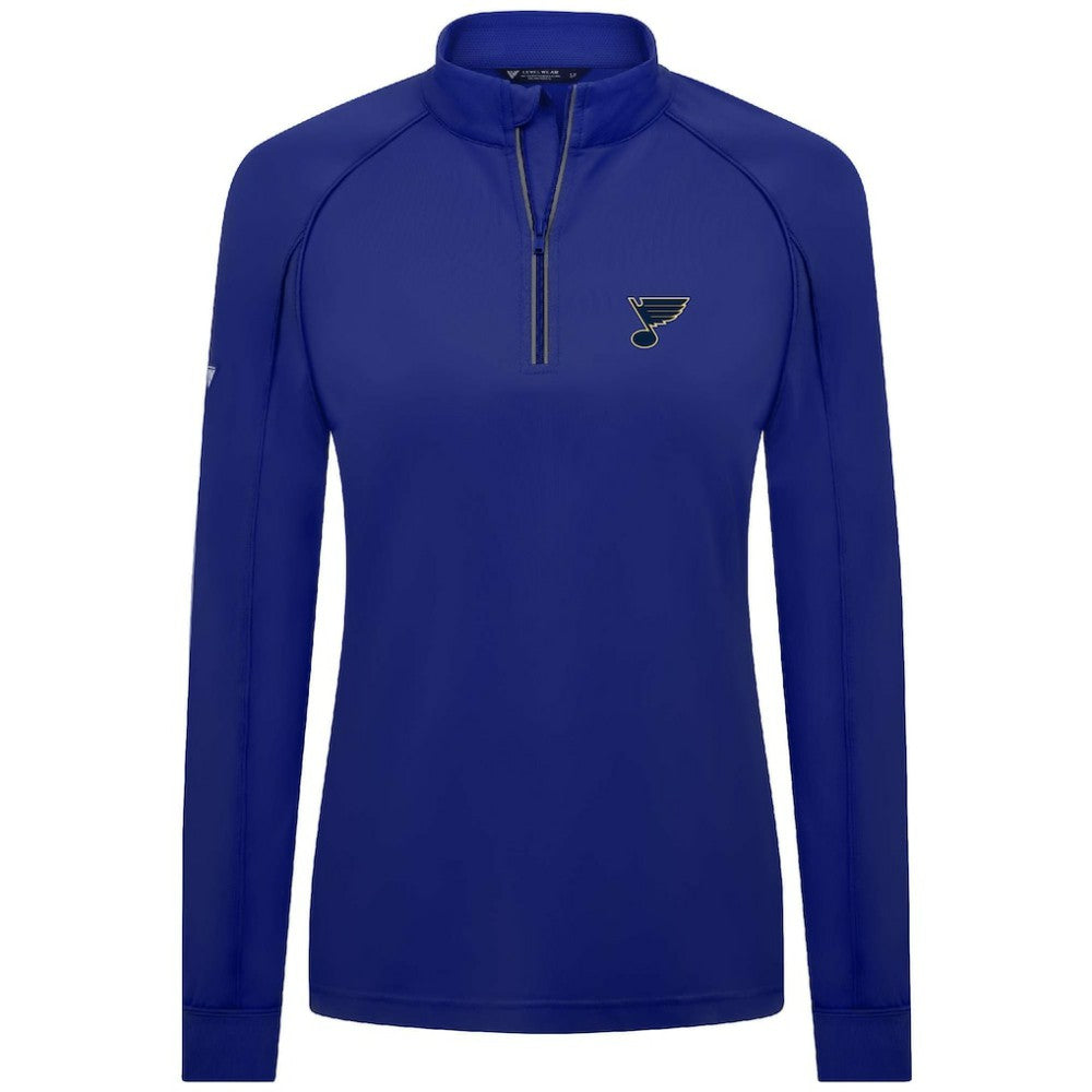 St. Louis Blues Levelwear Women's Kinetic Insignia Core Quarter-Zip Pullover Top - Blue - NHL 201183059