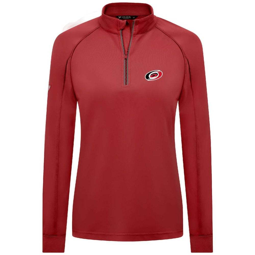 Carolina Hurricanes Levelwear Women's Kinetic Insignia Core Quarter-Zip Pullover Top - Red - NHL 201183063