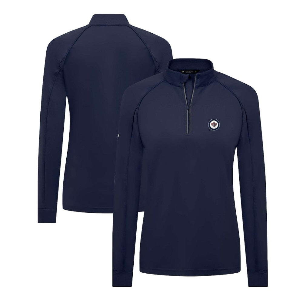 Winnipeg Jets Levelwear Women's Kinetic Insignia Core Quarter-Zip Pullover Top - Navy - NHL 201183071