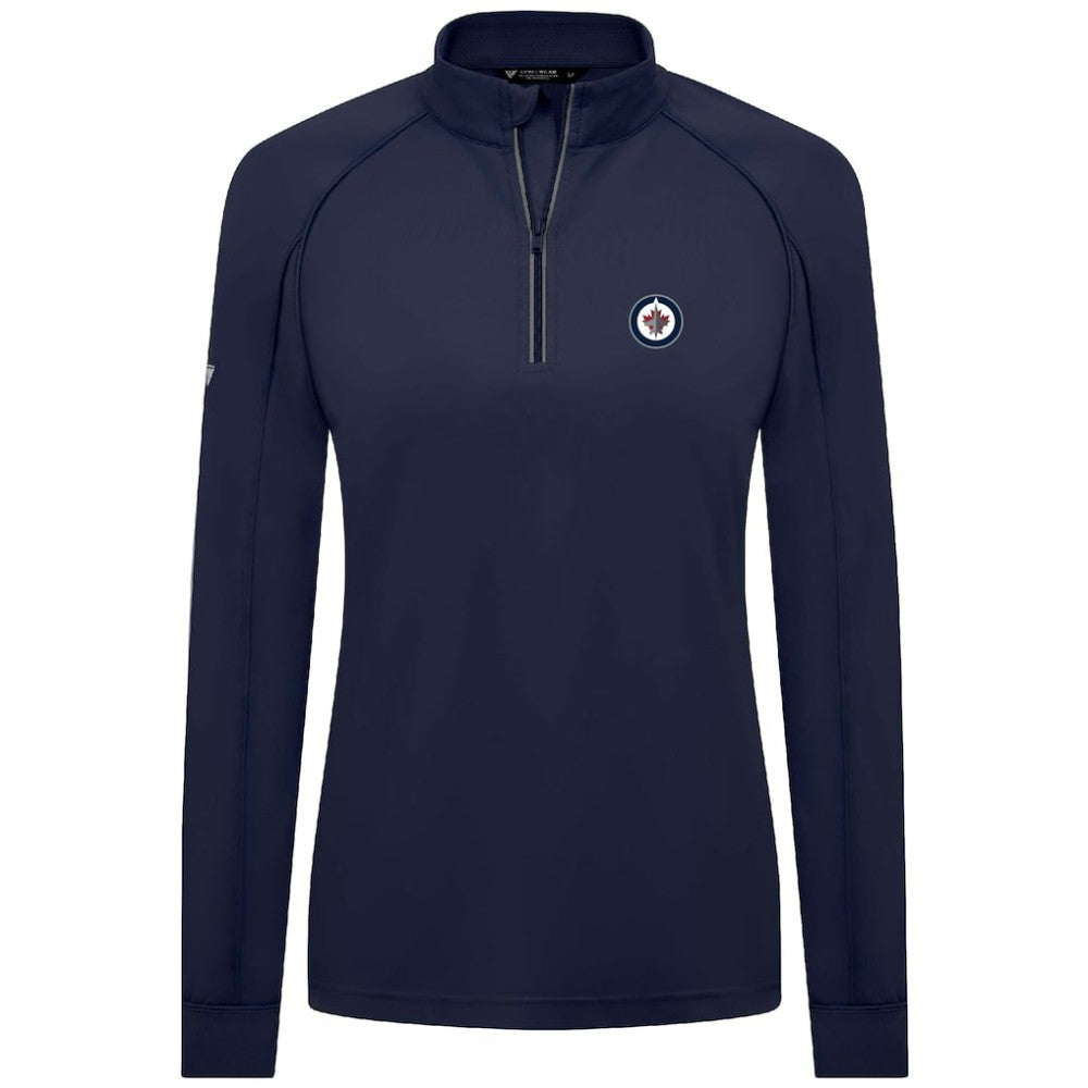 Winnipeg Jets Levelwear Women's Kinetic Insignia Core Quarter-Zip Pullover Top - Navy - NHL 201183071