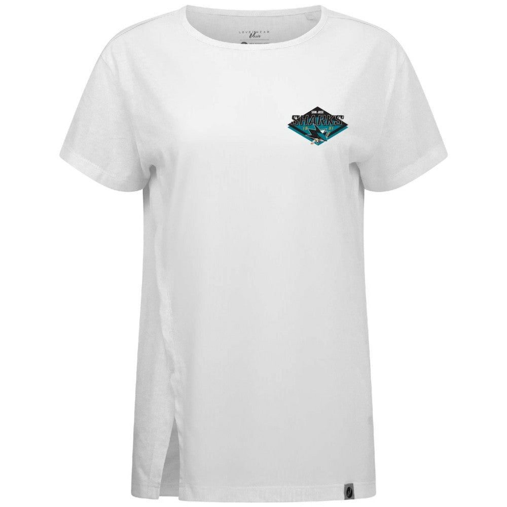 San Jose Sharks Levelwear Women's Influx Club Patch 2.0 T-Shirt - White - NHL 201183262