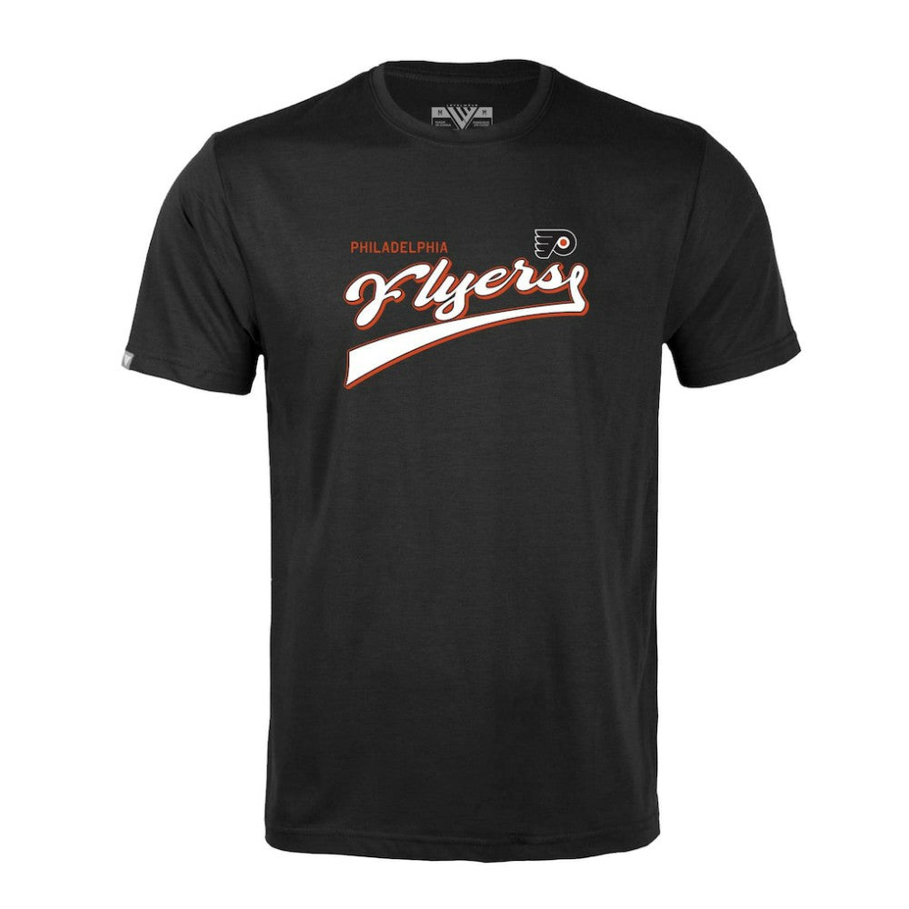 Philadelphia Flyers Levelwear Richmond Retro Script T-Shirt - Black - NHL 201183313