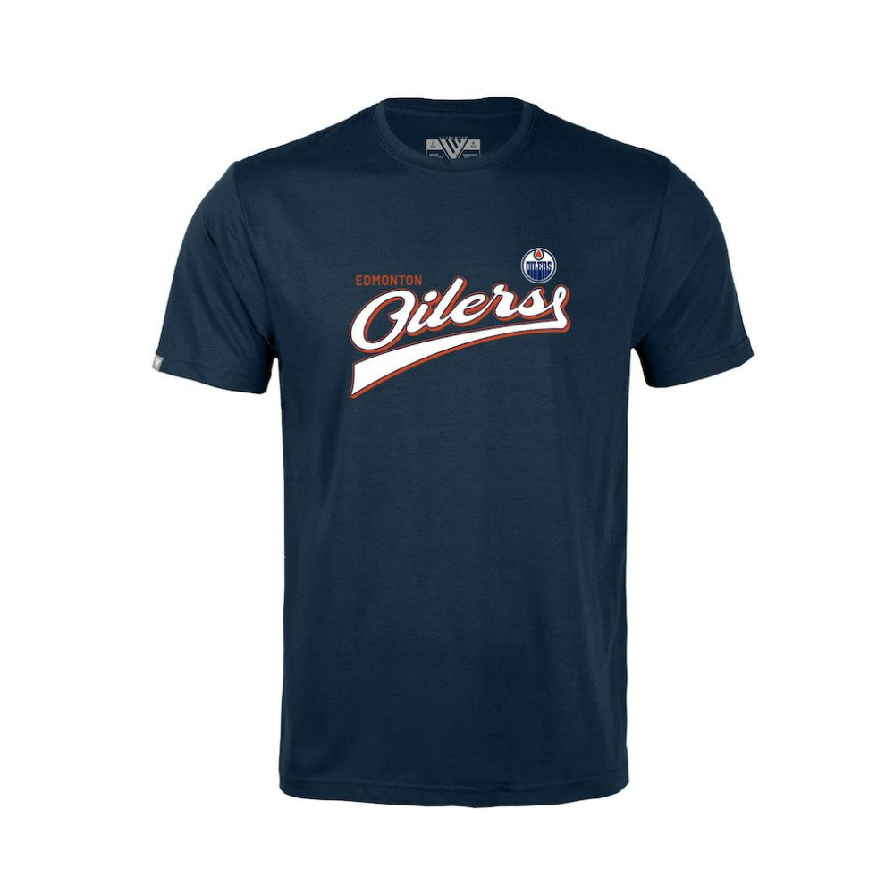 Edmonton Oilers Levelwear Youth Little Richmond Retro Script T-Shirt - Navy - NHL 201183387