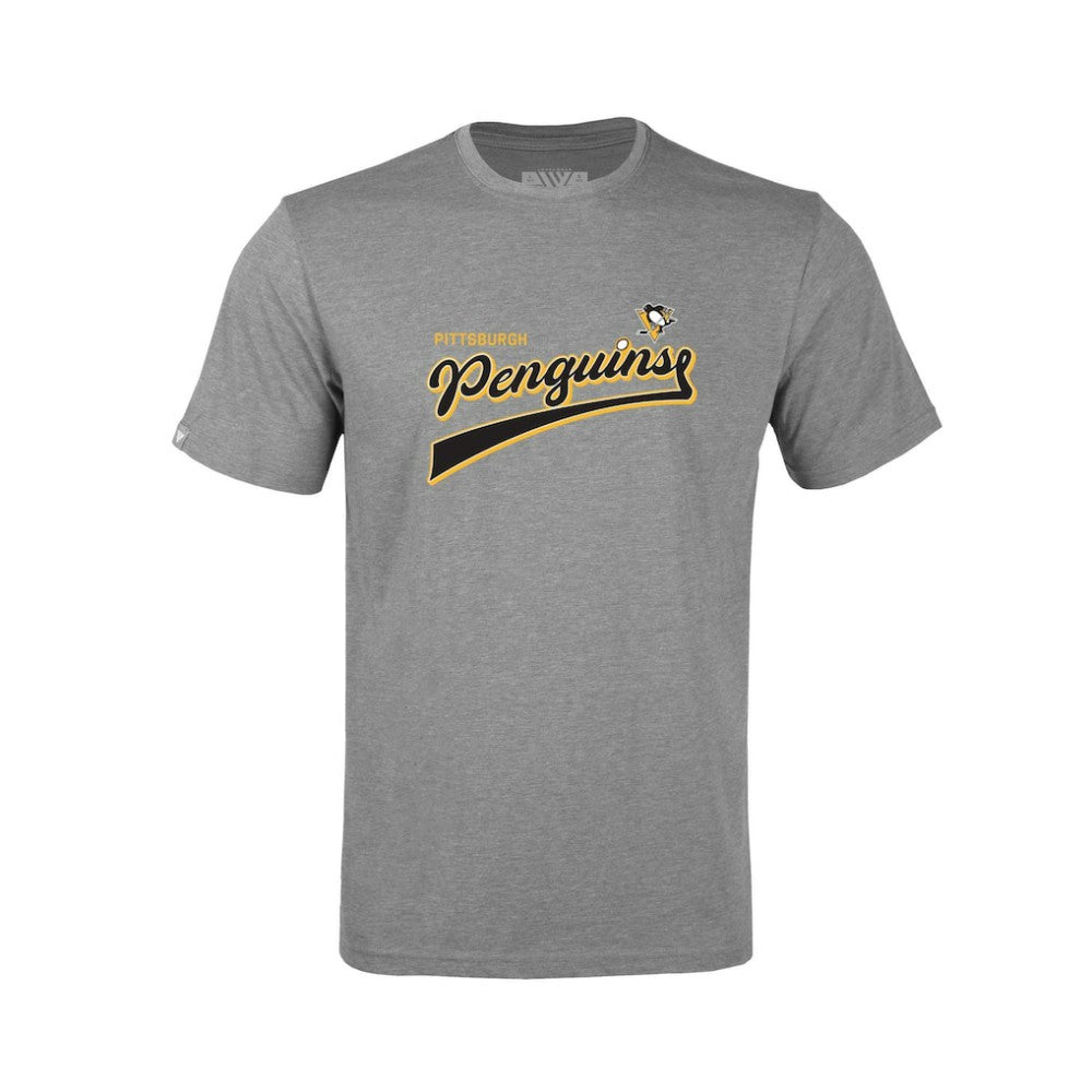 Pittsburgh Penguins Levelwear Youth Little Richmond Retro Script T-Shirt - Heather Gray - NHL 201183396