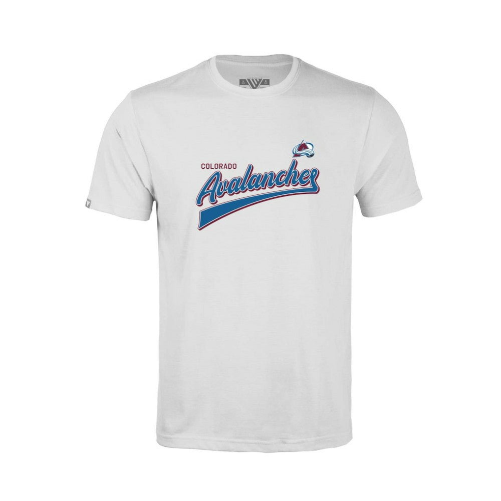Colorado Avalanche Levelwear Youth Little Richmond Retro Script T-Shirt - White - NHL 201183414