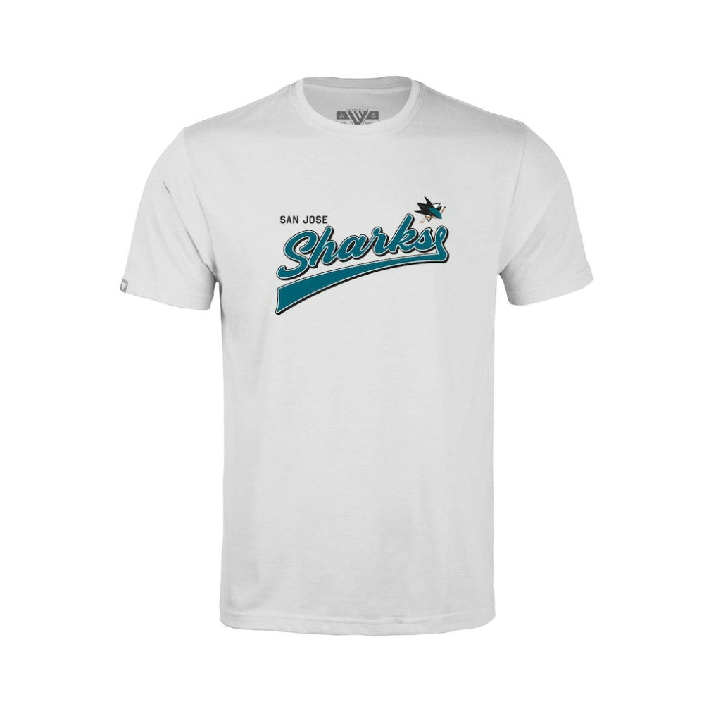 San Jose Sharks Levelwear Youth Little Richmond Retro Script T-Shirt - White - NHL 201183431