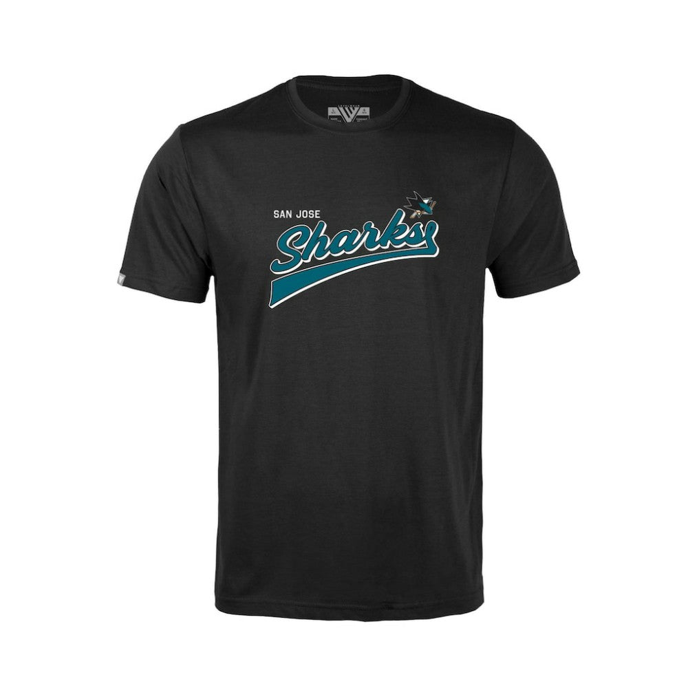 San Jose Sharks Levelwear Youth Little Richmond Retro Script T-Shirt - Black - NHL 201183432