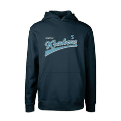 Seattle Kraken Levelwear Youth Podium Retro Script Fleece Pullover Hoodie - Deep Sea Blue - NHL 201183758