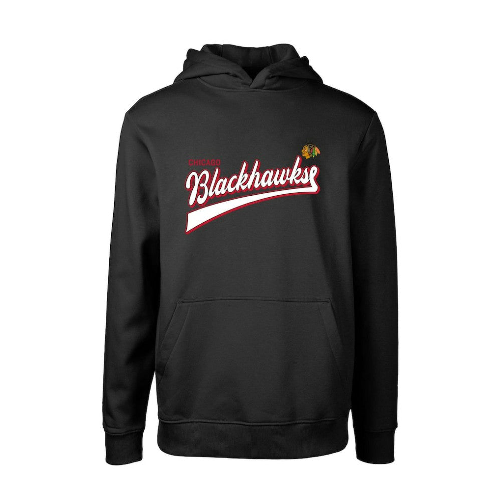 Chicago Blackhawks Levelwear Youth Podium Retro Script Fleece Pullover Hoodie - Black - NHL 201183760